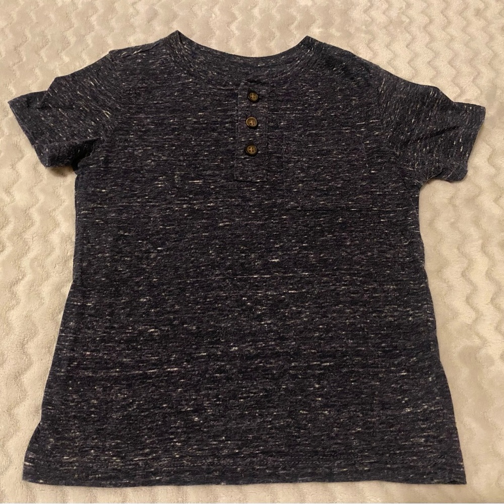 Cat & Jack Heathered Navy Short Sleeve Tee